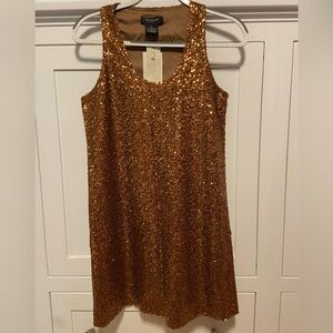 Gold sequin dress NWT